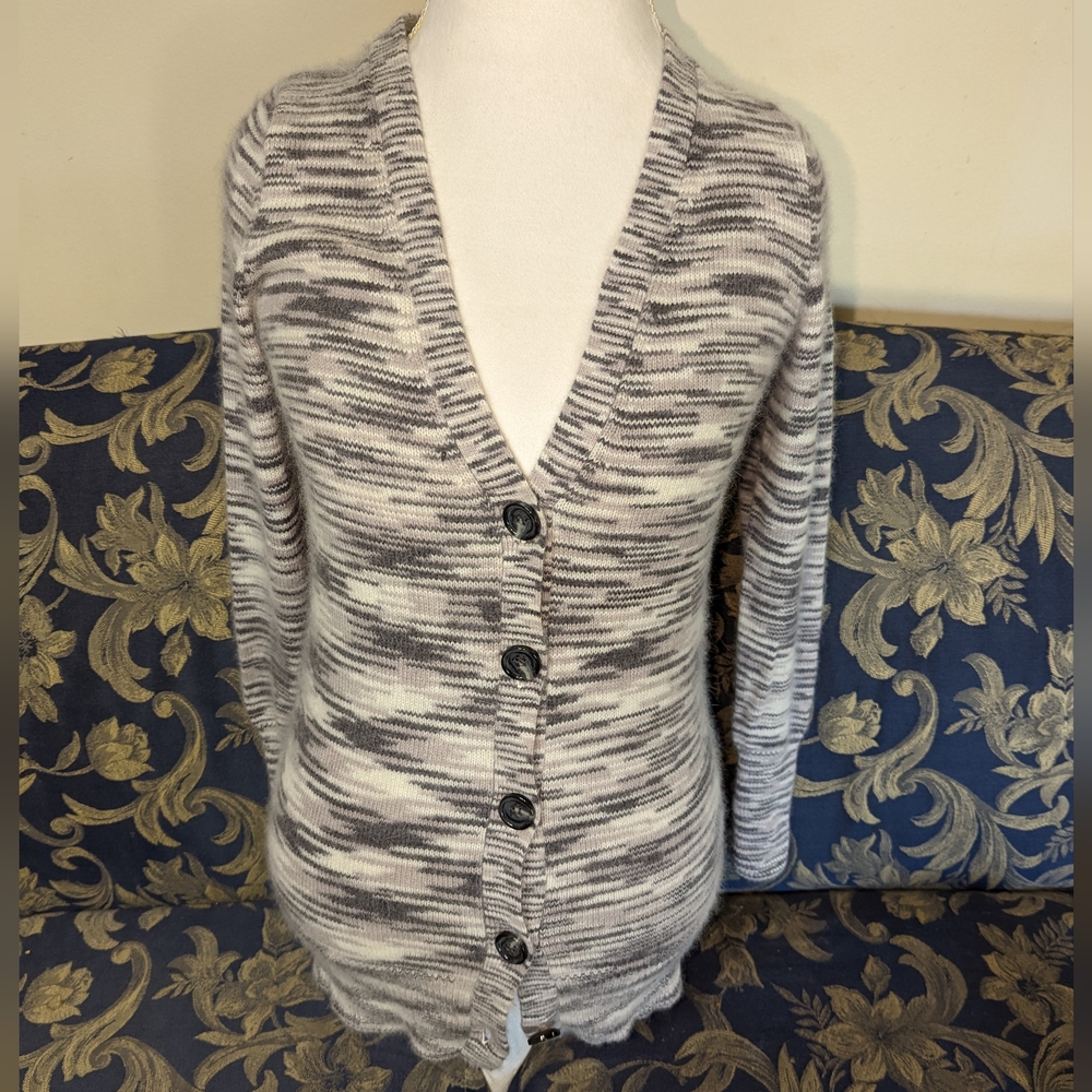 Moda International Detailed Grey tone Rabbit fur cardigan